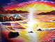'Sunset' untitled. Oil on canvas. 1.8 x 1m (approx)